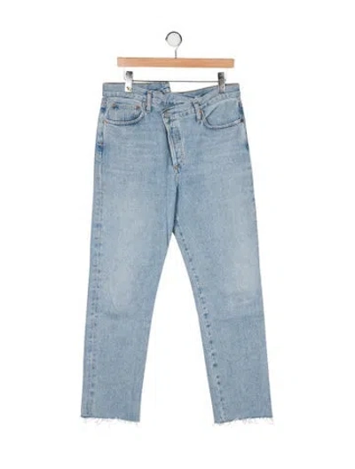 Pre-owned Agolde High-rise Straight Leg Jeans In Blue