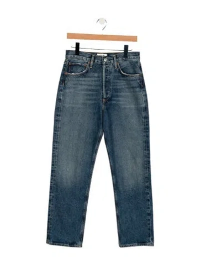 Pre-owned Agolde High-rise Straight Leg Jeans In Blue
