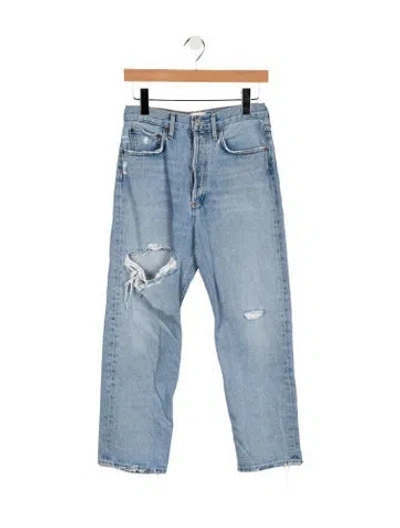 Pre-owned Agolde High-rise Straight Leg Jeans In Blue