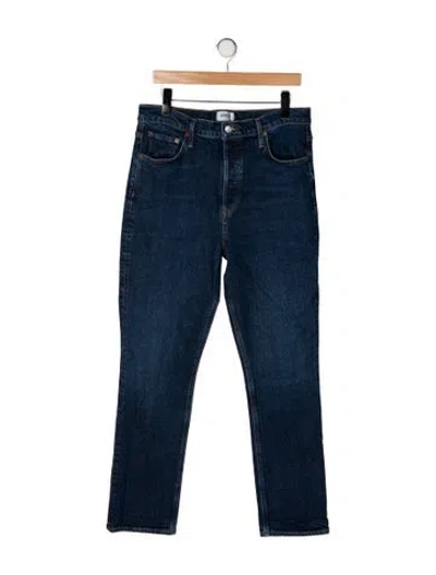 Pre-owned Agolde High-rise Straight Leg Jeans In Blue