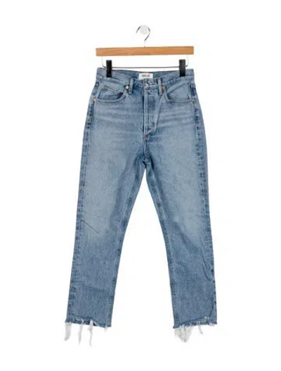 Pre-owned Agolde High-rise Straight Leg Jeans In Blue