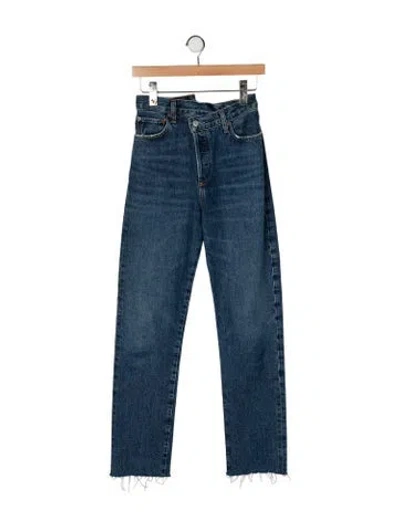 Pre-owned Agolde High-rise Straight Leg Jeans In Blue