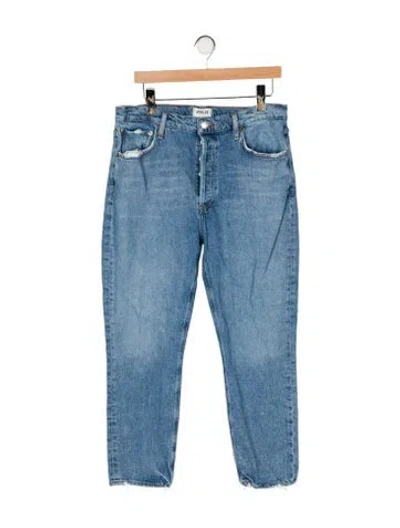 Pre-owned Agolde High-rise Straight Leg Jeans In Blue