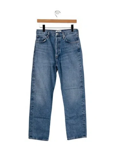 Pre-owned Agolde High-rise Straight Leg Jeans In Blue
