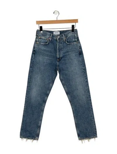 Pre-owned Agolde High-rise Straight Leg Jeans In Blue