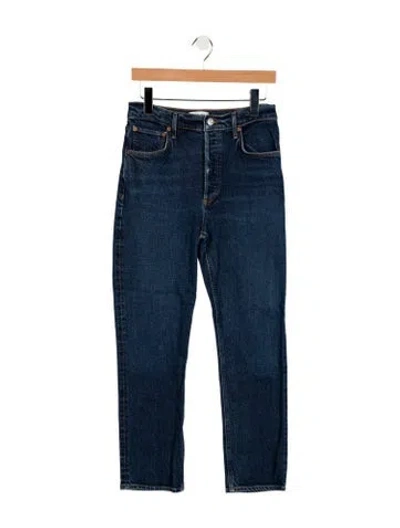 Pre-owned Agolde High-rise Straight Leg Jeans In Blue