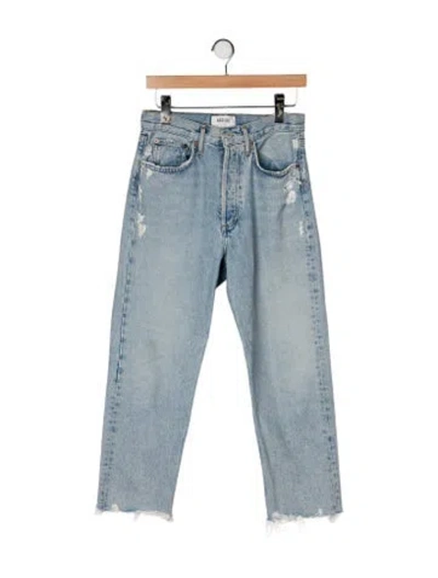 Pre-owned Agolde High-rise Straight Leg Jeans In Blue
