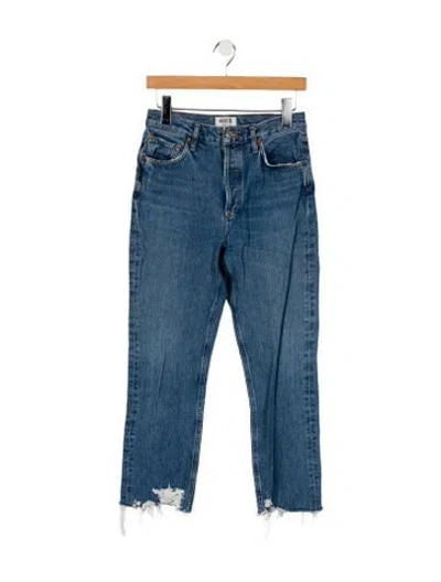 Pre-owned Agolde High-rise Straight Leg Jeans In Blue