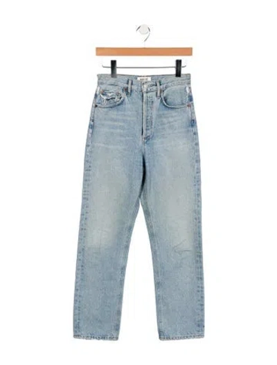 Pre-owned Agolde High-rise Straight Leg Jeans In Blue
