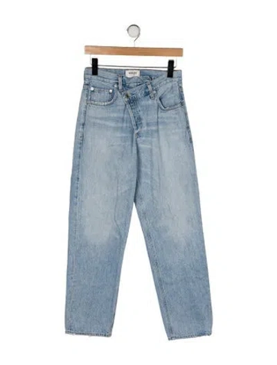Pre-owned Agolde High-rise Straight Leg Jeans In Blue