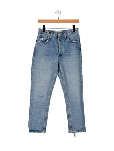 Pre-owned Agolde High-rise Straight Leg Jeans In Blue