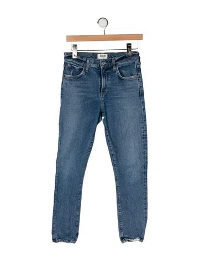 Pre-owned Agolde High-rise Straight Leg Jeans In Blue