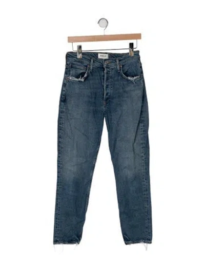 Pre-owned Agolde High-rise Straight Leg Jeans In Blue
