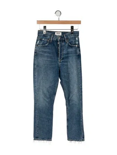 Pre-owned Agolde High-rise Straight Leg Jeans In Blue