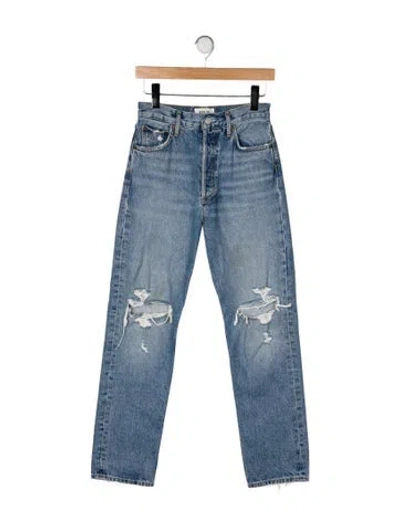 Pre-owned Agolde High-rise Straight Leg Jeans In Blue