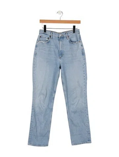 Pre-owned Agolde High-rise Straight Leg Jeans In Blue