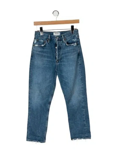 Pre-owned Agolde High-rise Straight Leg Jeans In Blue