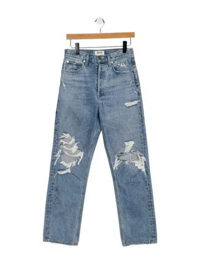 Pre-owned Agolde High-rise Straight Leg Jeans In Blue
