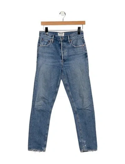 Pre-owned Agolde High-rise Straight Leg Jeans In Blue