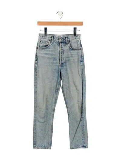 Pre-owned Agolde High-rise Straight Leg Jeans In Blue