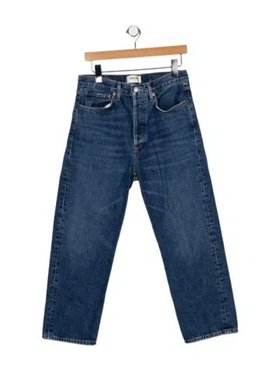 Pre-owned Agolde High-rise Straight Leg Jeans In Blue