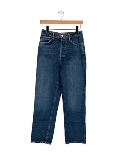 Pre-owned Agolde High-rise Straight Leg Jeans In Blue