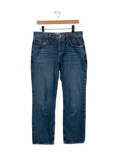 Pre-owned Agolde High-rise Straight Leg Jeans In Blue