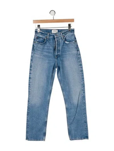 Pre-owned Agolde High-rise Straight Leg Jeans In Blue