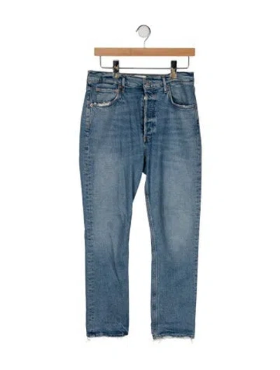 Pre-owned Agolde High-rise Straight Leg Jeans In Blue