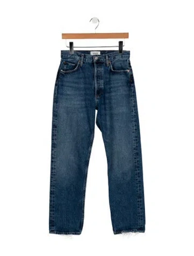 Pre-owned Agolde High-rise Straight Leg Jeans In Blue
