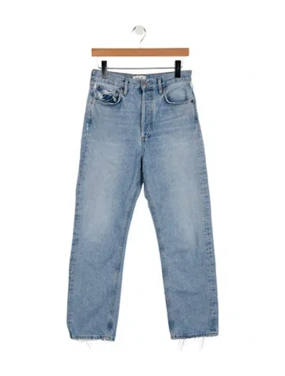 Pre-owned Agolde High-rise Straight Leg Jeans In Blue