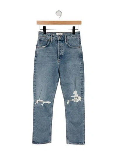 Pre-owned Agolde High-rise Straight Leg Jeans In Blue