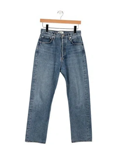Pre-owned Agolde High-rise Straight Leg Jeans In Blue