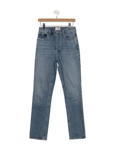 Pre-owned Agolde High-rise Straight Leg Jeans In Blue