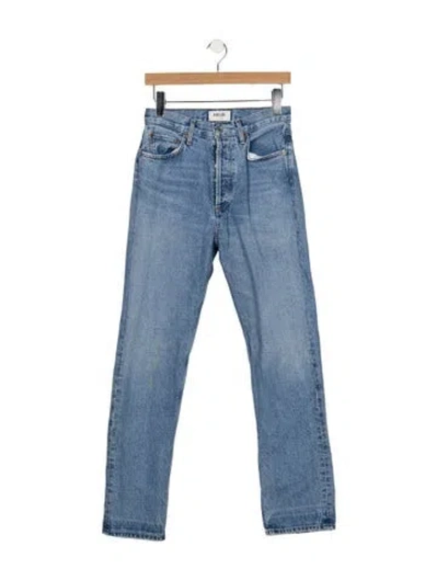Pre-owned Agolde High-rise Straight Leg Jeans In Blue
