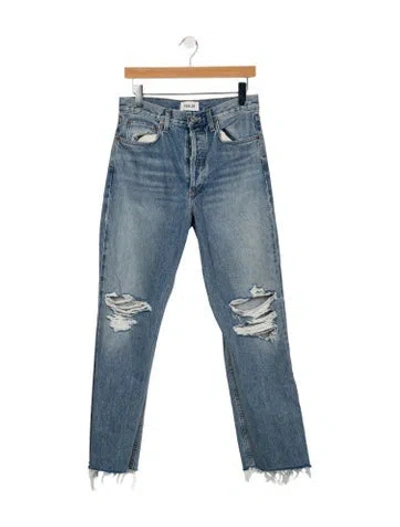 Pre-owned Agolde High-rise Straight Leg Jeans In Blue