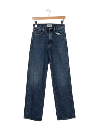 Pre-owned Agolde High-rise Straight Leg Jeans In Blue
