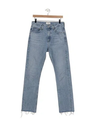 Pre-owned Agolde High-rise Straight Leg Jeans In Blue