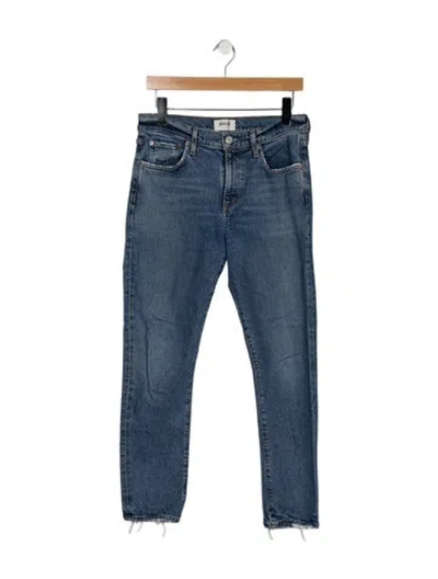 Pre-owned Agolde High-rise Straight Leg Jeans In Blue