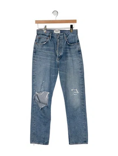 Pre-owned Agolde High-rise Straight Leg Jeans In Blue