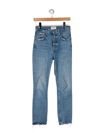 Pre-owned Agolde High-rise Straight Leg Jeans In Blue