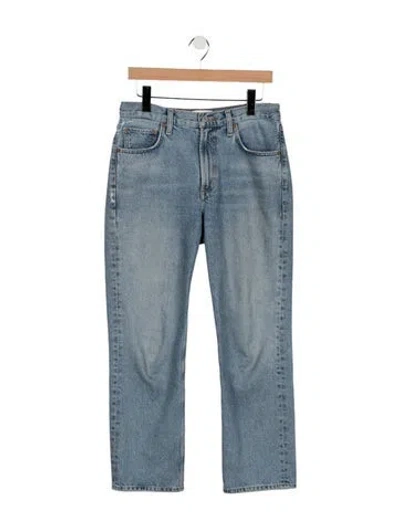 Pre-owned Agolde High-rise Straight Leg Jeans In Blue