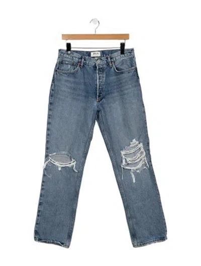Pre-owned Agolde High-rise Straight Leg Jeans In Blue