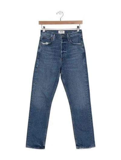 Pre-owned Agolde High-rise Straight Leg Jeans In Blue