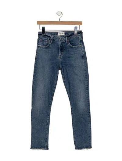 Pre-owned Agolde High-rise Straight Leg Jeans In Blue