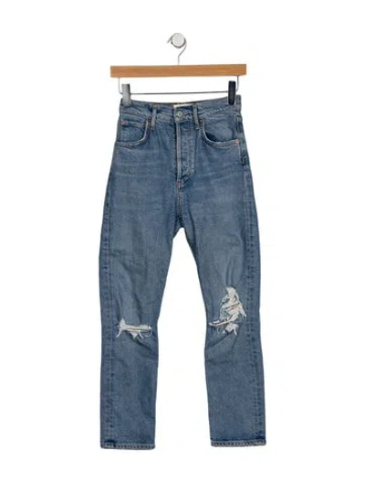 Pre-owned Agolde High-rise Straight Leg Jeans In Blue