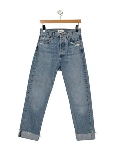 Pre-owned Agolde High-rise Straight Leg Jeans In Blue