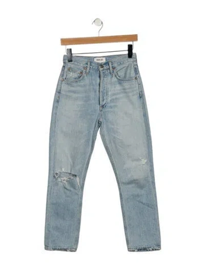 Pre-owned Agolde High-rise Straight Leg Jeans In Blue