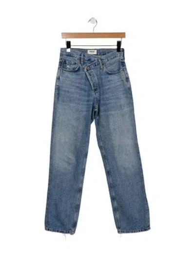 Pre-owned Agolde High-rise Straight Leg Jeans In Blue