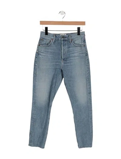 Pre-owned Agolde High-rise Straight Leg Jeans In Blue